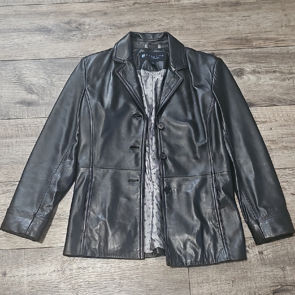 Kenneth Cole Reaction 100% Leather Jacket
